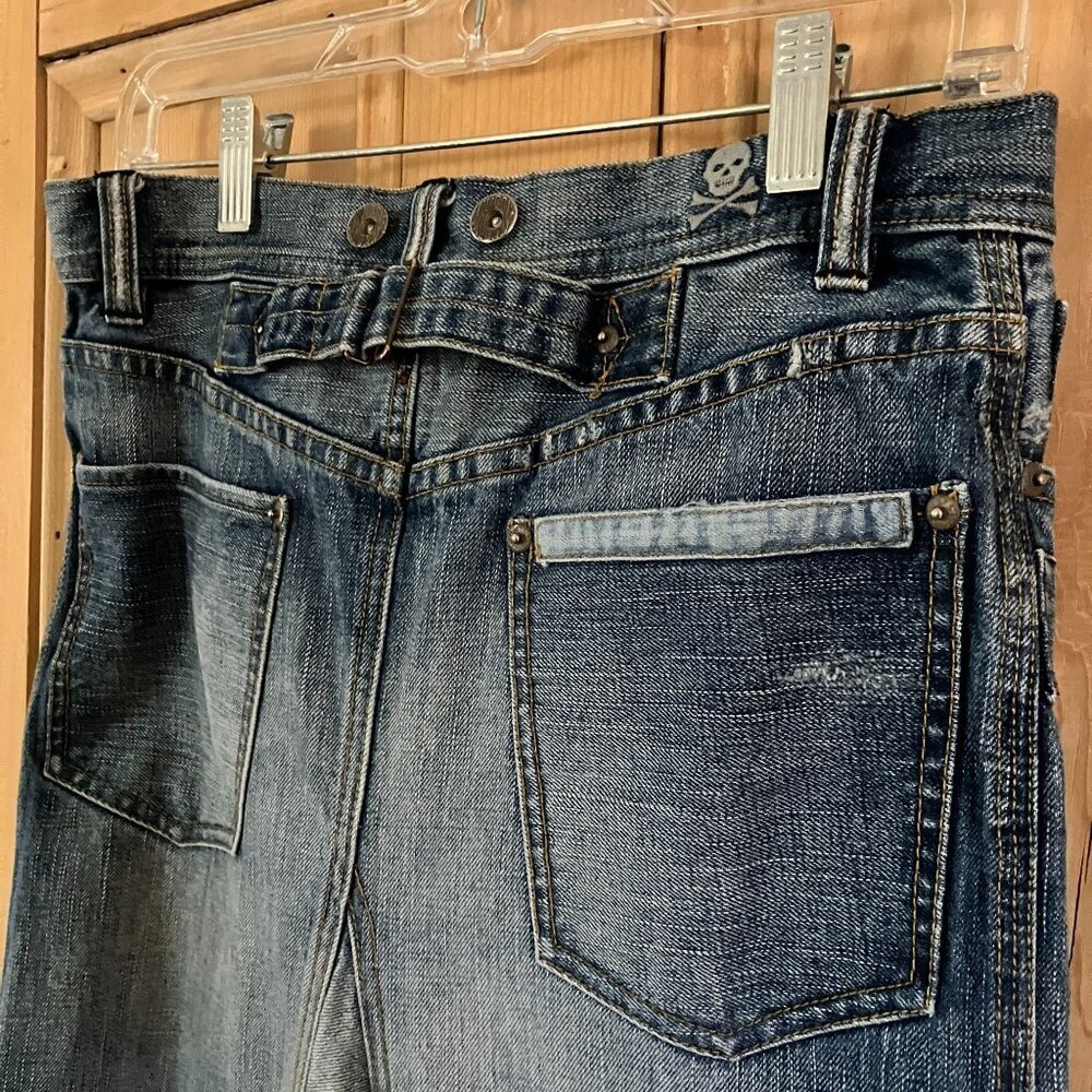 Ralph Lauren Rugby Womens Skull & Crossbones Patchwork Skirt Size 26 Blue AN EXC - Picture 10 of 12